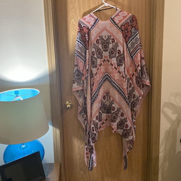 Pink Hankerchief Hem Kimono - Size 3X - $12 - Picture 2 of 2